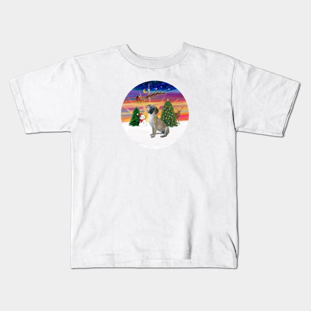 Santa's Sunset Take Off Featuring a Black Mouth Cur Kids T-Shirt by Dogs Galore and More